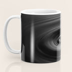 Zen water droplet in pool of water black and white inspirational photograph art print Coffee Mug Gallery Image 3
