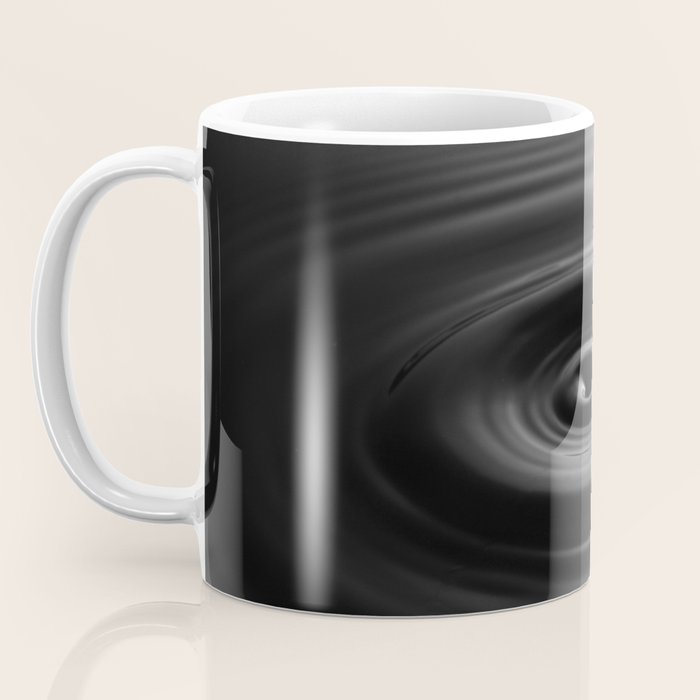 Zen water droplet in pool of water black and white inspirational photograph art print Coffee Mug Gallery Image 3
