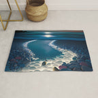 Ocean Moonlight Beach Prints Rug Gallery Image 1