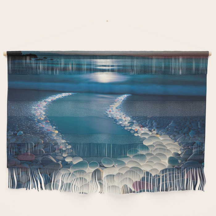 Ocean Moonlight Beach Prints Wall Hanging Gallery Image 1