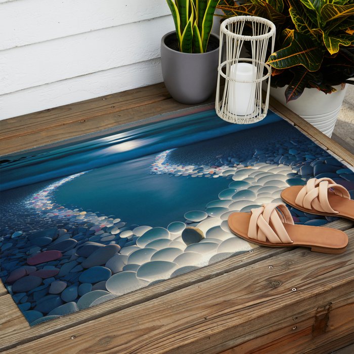 Ocean Moonlight Beach Prints Outdoor Rug Gallery Image 2