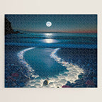 Ocean Moonlight Beach Prints Jigsaw Puzzle Gallery Image 1