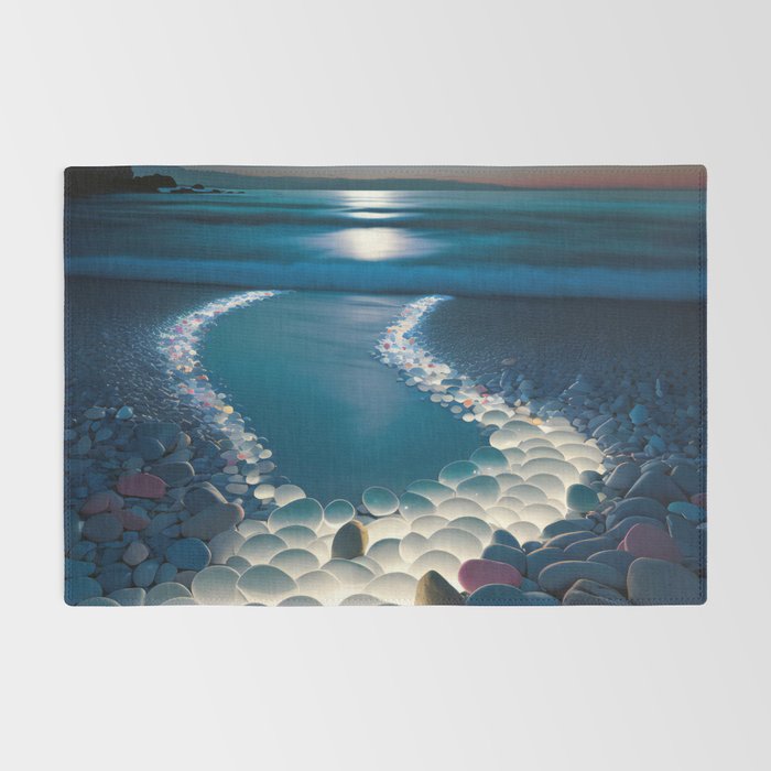 Ocean Moonlight Beach Prints Rug Gallery Image 2