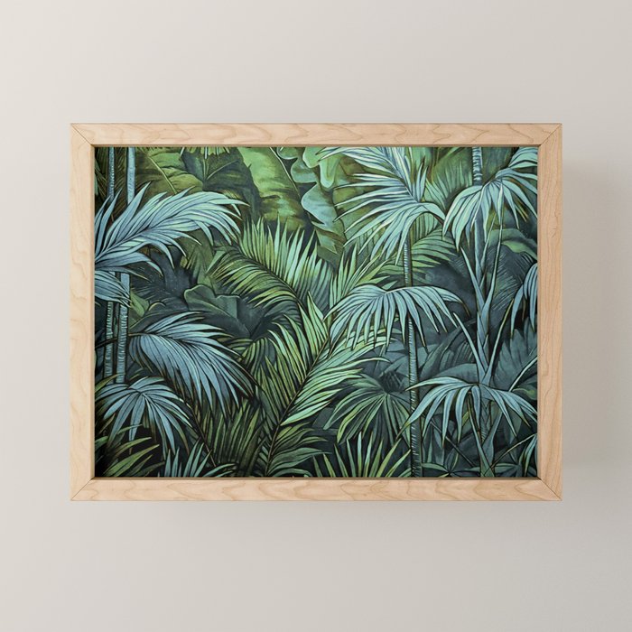 Mystic Jungle Tropical Hideaway Teal Green Mini Art Print Gallery Image 1