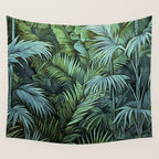Mystic Jungle Tropical Hideaway Teal Green Wall Tapestry Gallery Image 4