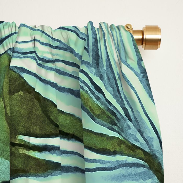 Mystic Jungle Tropical Hideaway Teal Green Window Curtain Gallery Image 2