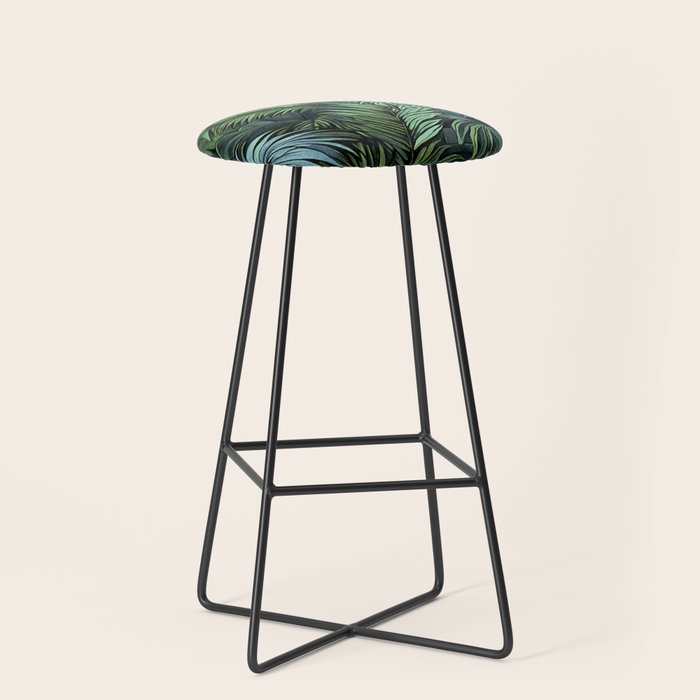 Mystic Jungle Tropical Hideaway Teal Green Stool Gallery Image 1