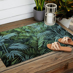 Mystic Jungle Tropical Hideaway Teal Green Outdoor Rug Gallery Image 2