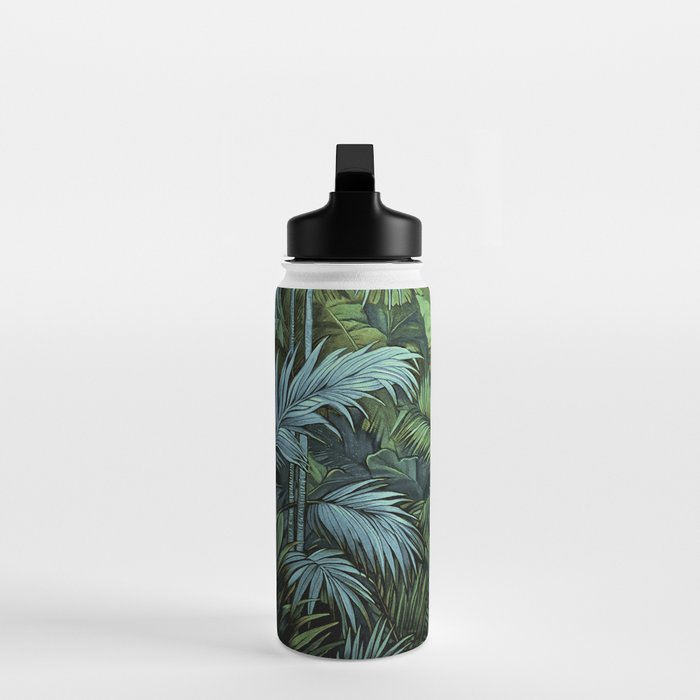 Mystic Jungle Tropical Hideaway Teal Green Water Bottle Gallery Image 3