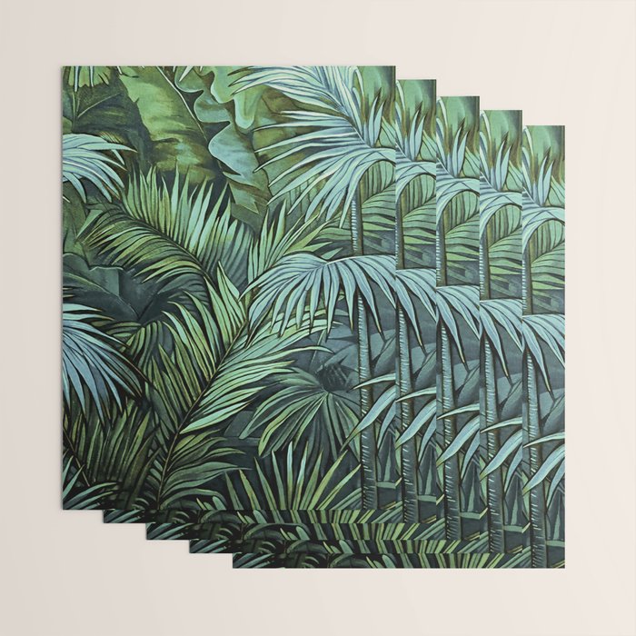 Mystic Jungle Tropical Hideaway Teal Green Wrapping Paper Gallery Image 3