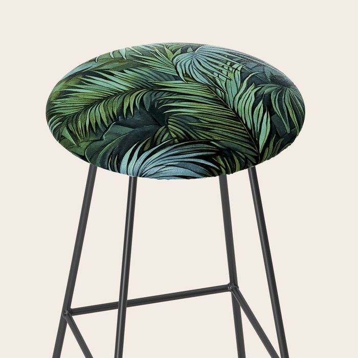 Mystic Jungle Tropical Hideaway Teal Green Stool Gallery Image 2