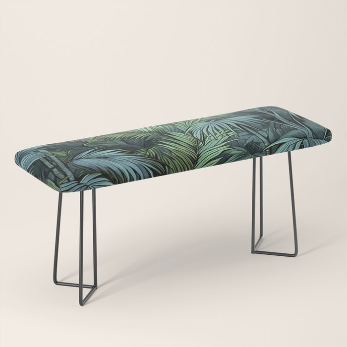 Mystic Jungle Tropical Hideaway Teal Green Bench Gallery Image 1