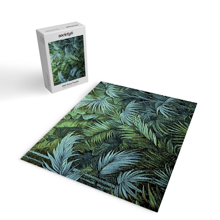 Mystic Jungle Tropical Hideaway Teal Green Jigsaw Puzzle Gallery Image 2