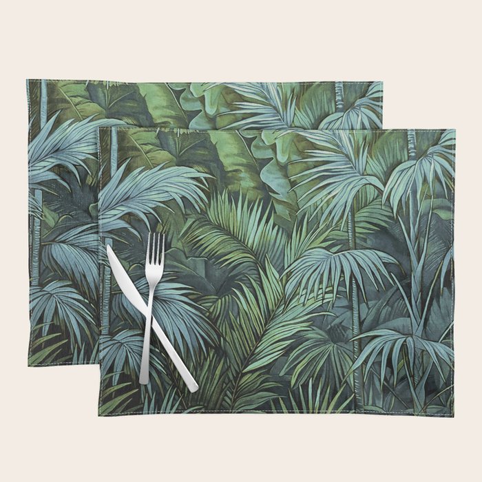 Mystic Jungle Tropical Hideaway Teal Green Placemat Gallery Image 1