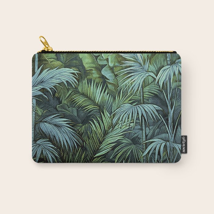 Mystic Jungle Tropical Hideaway Teal Green Carry All Pouch Gallery Image 1