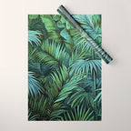 Mystic Jungle Tropical Hideaway Teal Green Wrapping Paper Gallery Image 1