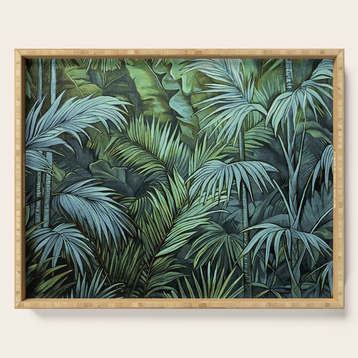 Mystic Jungle Tropical Hideaway Teal Green Serving Tray Gallery Image 1