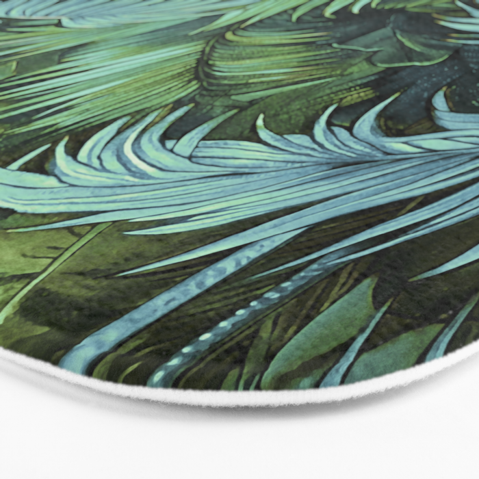 Mystic Jungle Tropical Hideaway Teal Green Bath Mat Gallery Image 3