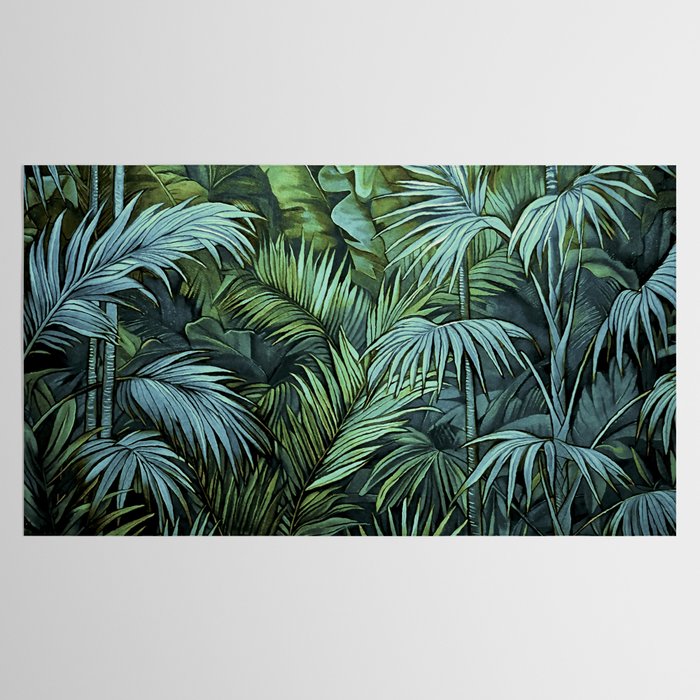 Mystic Jungle Tropical Hideaway Teal Green Tablecloth Gallery Image 2