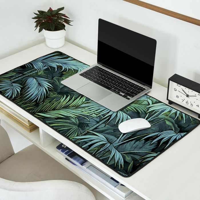 Mystic Jungle Tropical Hideaway Teal Green Desk Mat Gallery Image 2