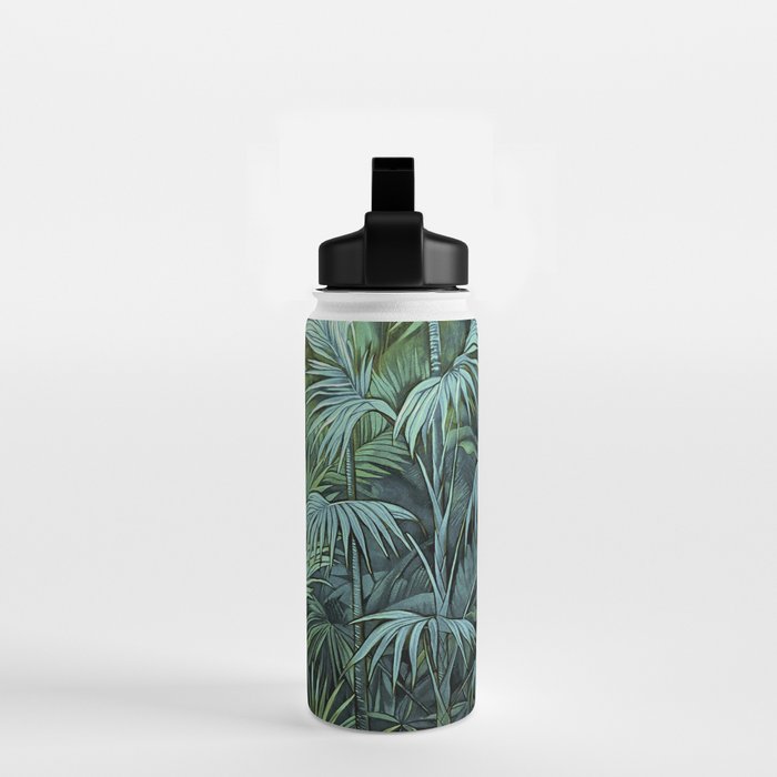 Mystic Jungle Tropical Hideaway Teal Green Water Bottle Gallery Image 2