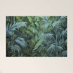 Mystic Jungle Tropical Hideaway Teal Green Welcome Mat Gallery Image 1