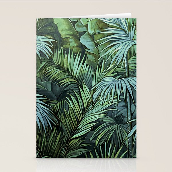 Mystic Jungle Tropical Hideaway Teal Green Stationery Card Gallery Image 2