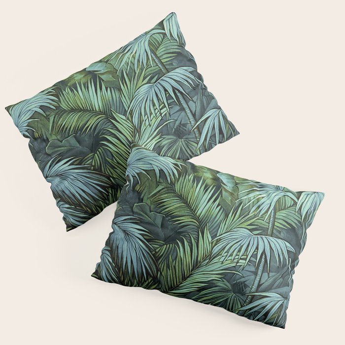 Mystic Jungle Tropical Hideaway Teal Green Pillow Sham Gallery Image 3