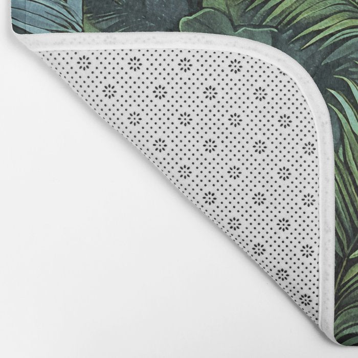 Mystic Jungle Tropical Hideaway Teal Green Bath Mat Gallery Image 2