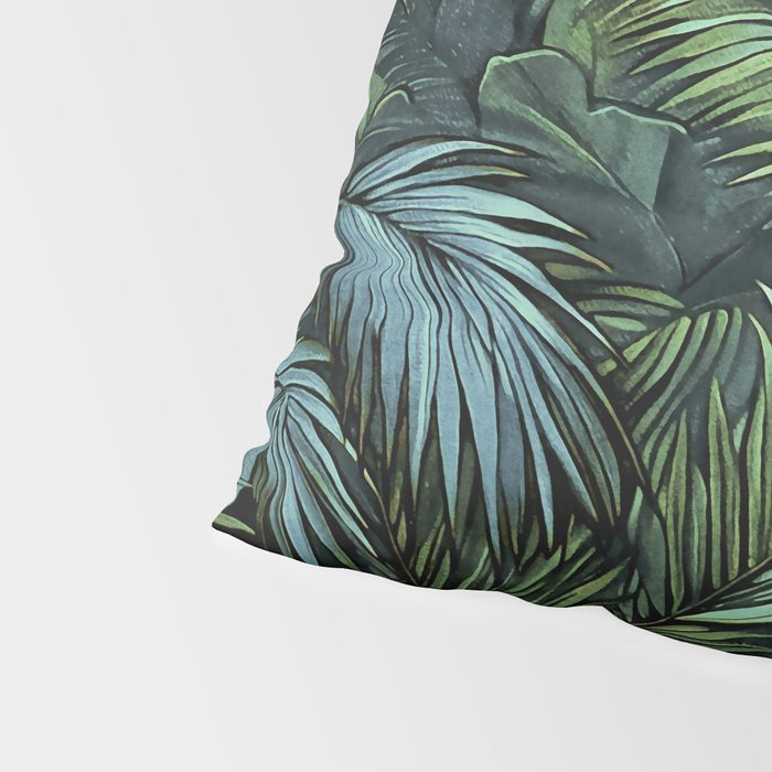 Mystic Jungle Tropical Hideaway Teal Green Pillow Sham Gallery Image 4