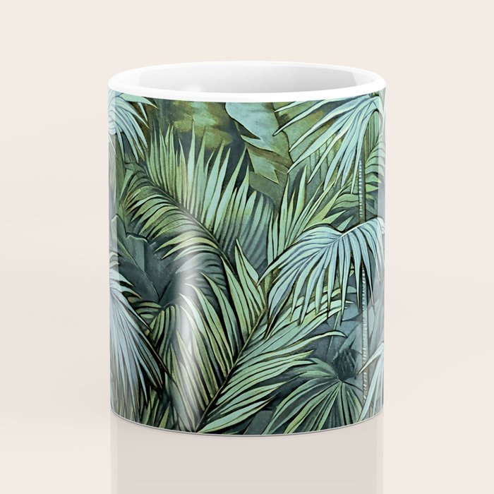 Mystic Jungle Tropical Hideaway Teal Green Coffee Mug Gallery Image 4
