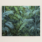 Mystic Jungle Tropical Hideaway Teal Green Jigsaw Puzzle Gallery Image 1