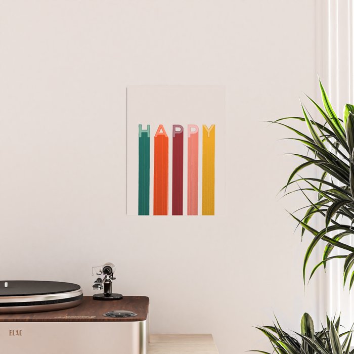 Happy Letters in Retro Colors Poster Gallery Image 2