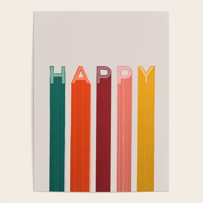 Happy Letters in Retro Colors Poster Gallery Image 4