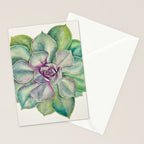 Succulents painted in watercolor Stationery Card Gallery Image 2
