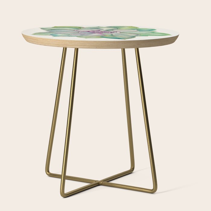 Succulents painted in watercolor Side Table Gallery Image 1