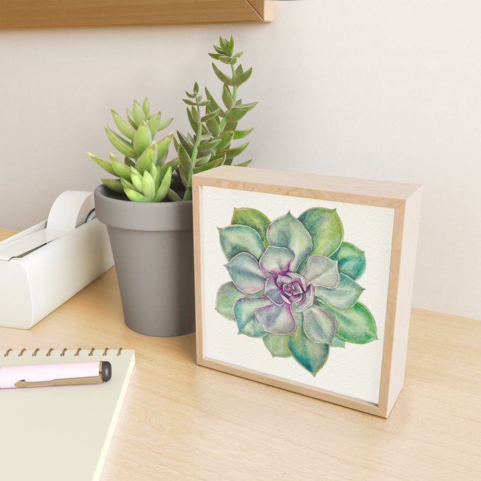 Succulents painted in watercolor Mini Art Print Gallery Image 2