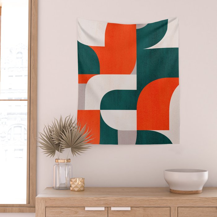 Mid century landscape Wall Tapestry Gallery Image 2