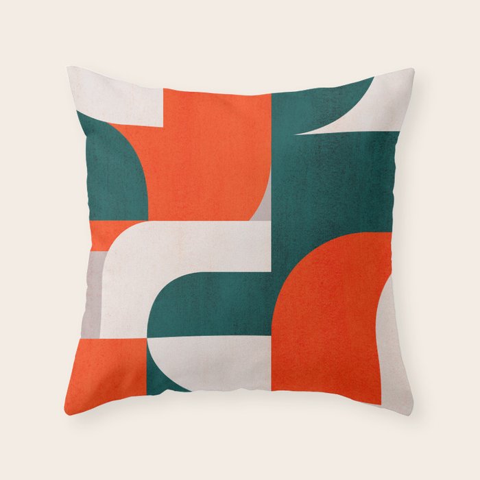 Mid century landscape Throw Pillow Gallery Image 6