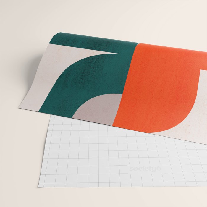 Mid century landscape Wrapping Paper Gallery Image 2