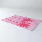 Pink Palm Trees Summer Tropical Aesthetic Rug Gallery Image 3