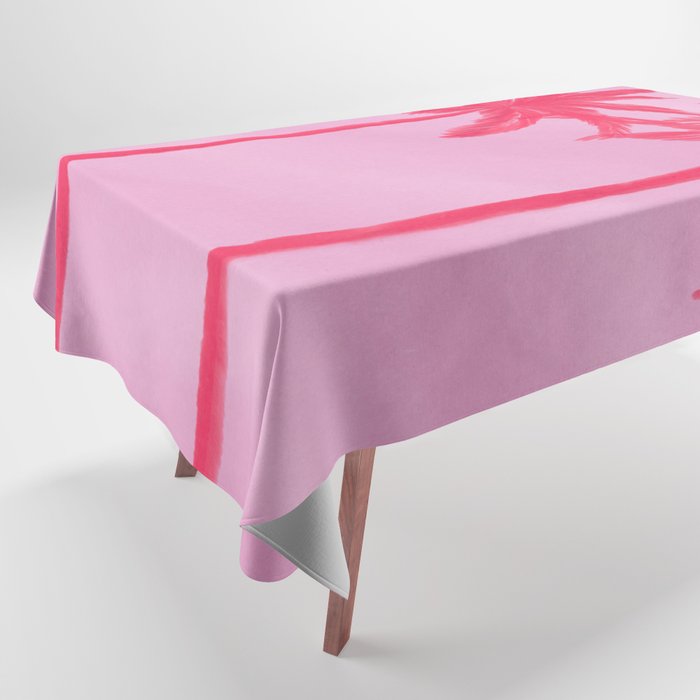 Pink Palm Trees Summer Tropical Aesthetic Tablecloth Gallery Image 1
