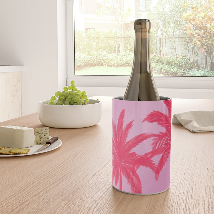 Pink Palm Trees Summer Tropical Aesthetic Wine Chiller Gallery Image 4