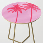 Pink Palm Trees Summer Tropical Aesthetic Side Table Gallery Image 2