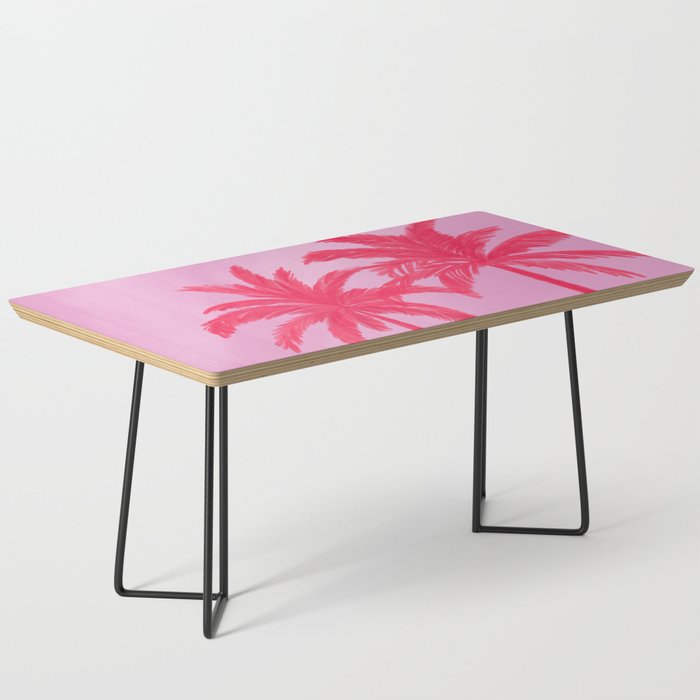 Pink Palm Trees Summer Tropical Aesthetic Coffee Table Gallery Image 1