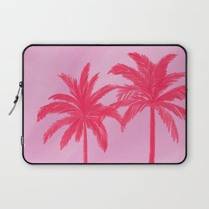 Pink Palm Trees Summer Tropical Aesthetic Laptop Sleeve Gallery Image 1