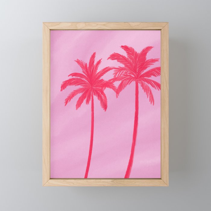 Pink Palm Trees Summer Tropical Aesthetic Mini Art Print Gallery Image 1
