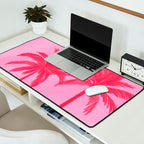 Pink Palm Trees Summer Tropical Aesthetic Desk Mat Gallery Image 2