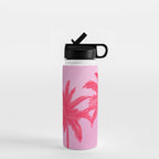 Pink Palm Trees Summer Tropical Aesthetic Water Bottle Gallery Image 1