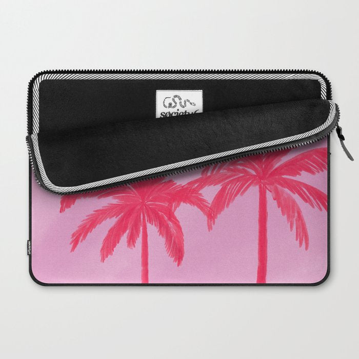Pink Palm Trees Summer Tropical Aesthetic Laptop Sleeve Gallery Image 2